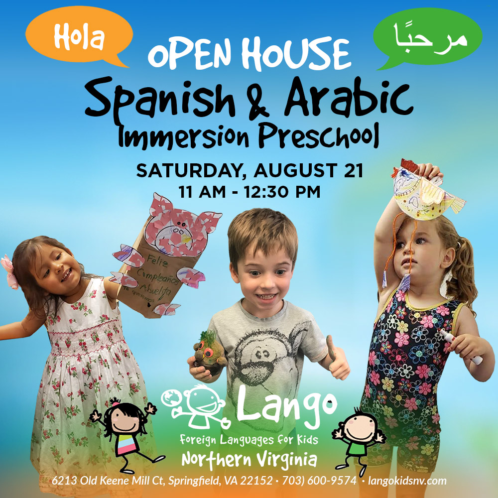 Spanish and Arabic Preschool Open House at Lango Kids Northern Virginia on Saturday, August 21